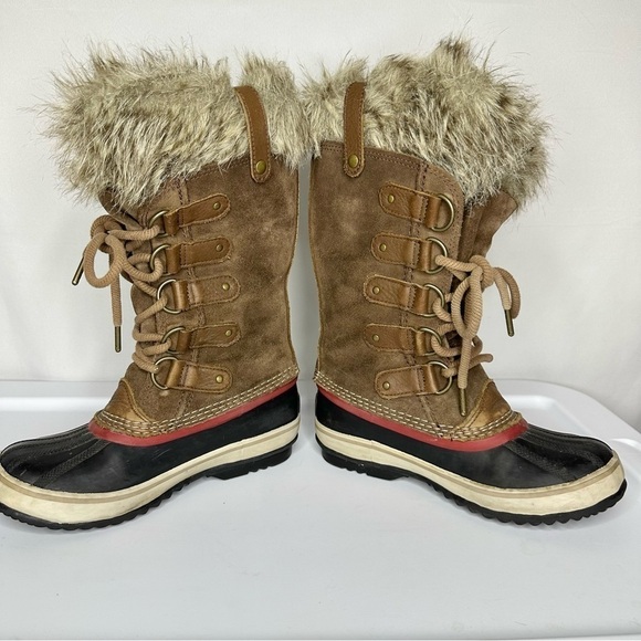 Sorel Joan of Arctic Waterproof Camel Red Faux Fur Tall Winter Boots Women’s 6 - Picture 7 of 12